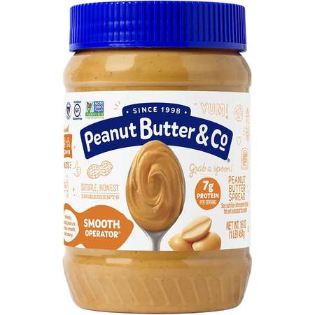 Smooth Operator 16 oz. All Natural Smooth Peanut Butter, PK6 -  PEANUT BUTTER & CO, 17010001